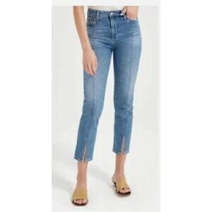 AG Adriano Goldschmied Jeans 27 The Isabelle High Rise Straight Crop Split Hem